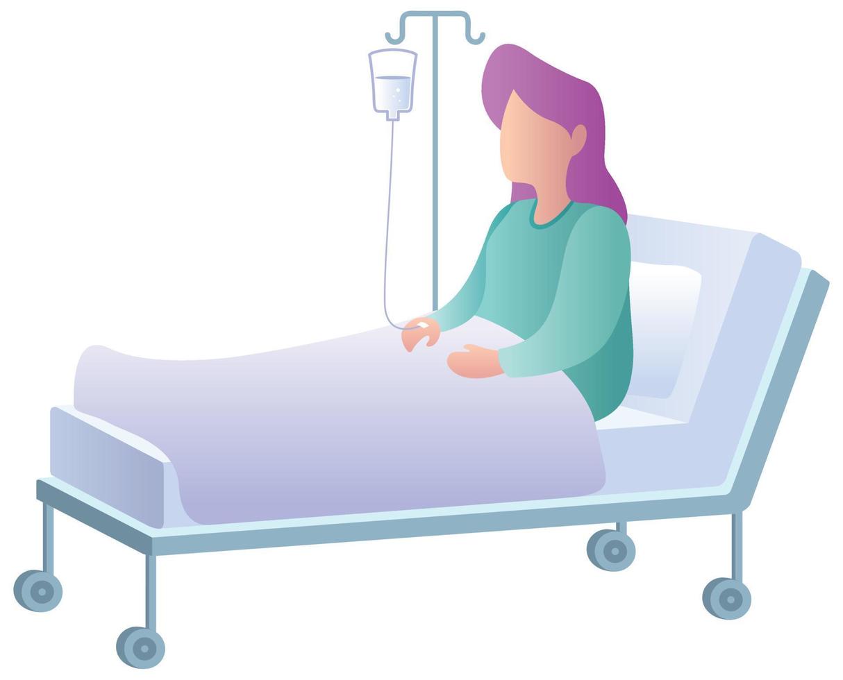 Woman in Hospital on White vector