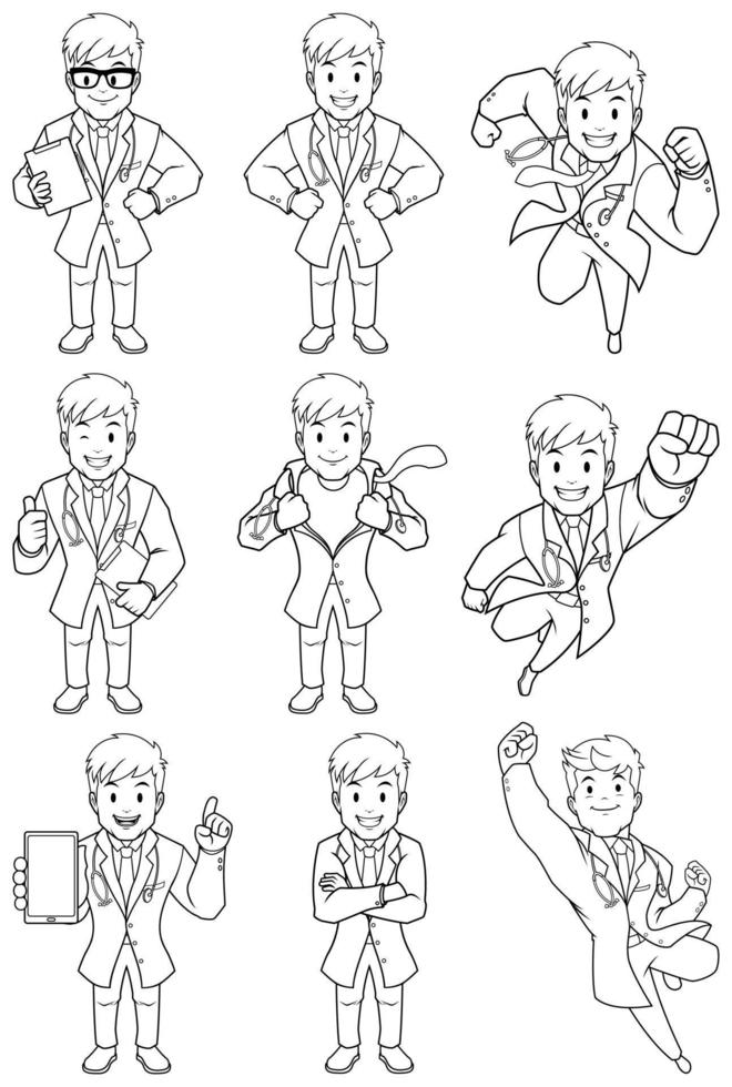 doctor line art vector