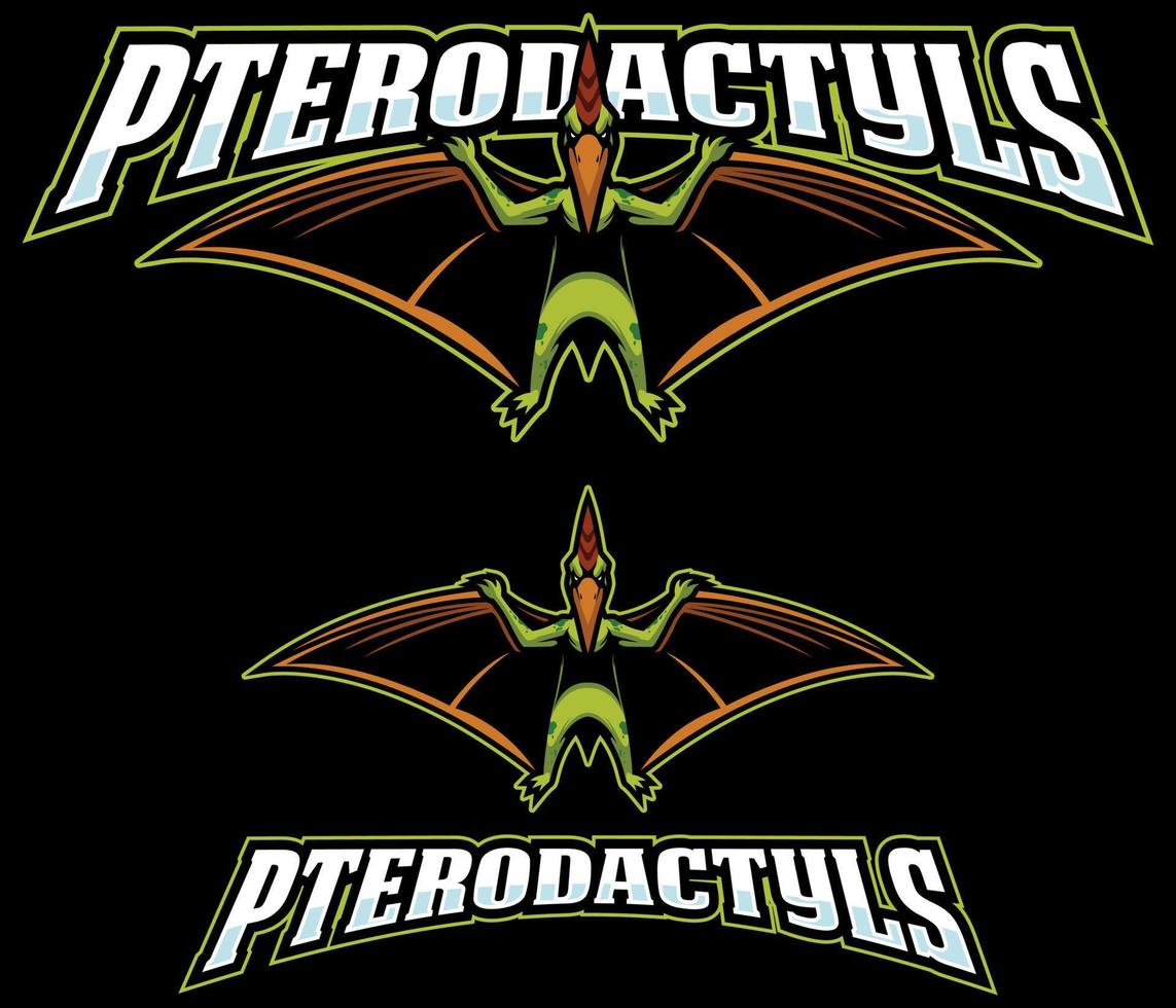 mascota del equipo de pterodáctilos vector