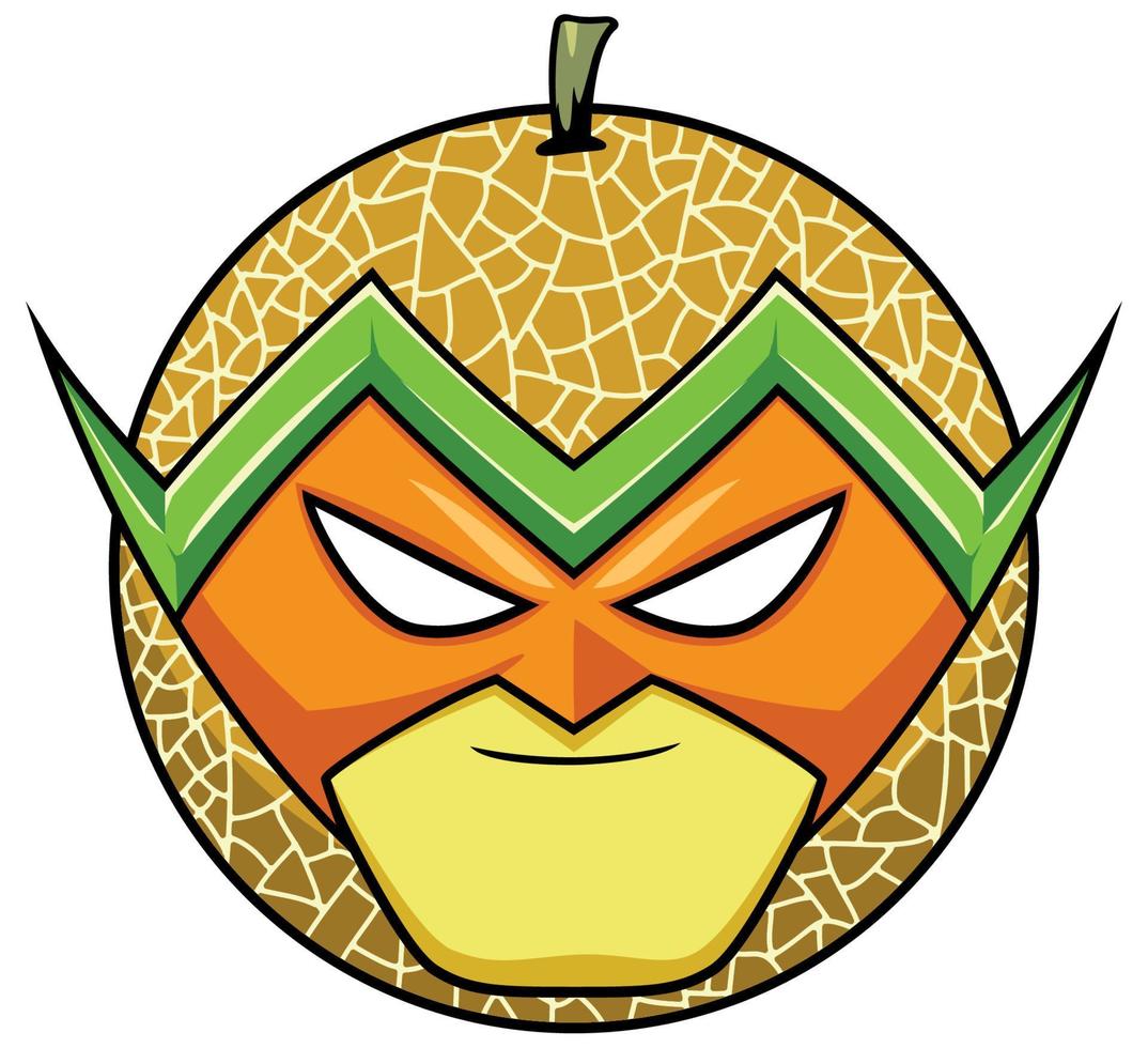 Melon Superhero Mascot vector