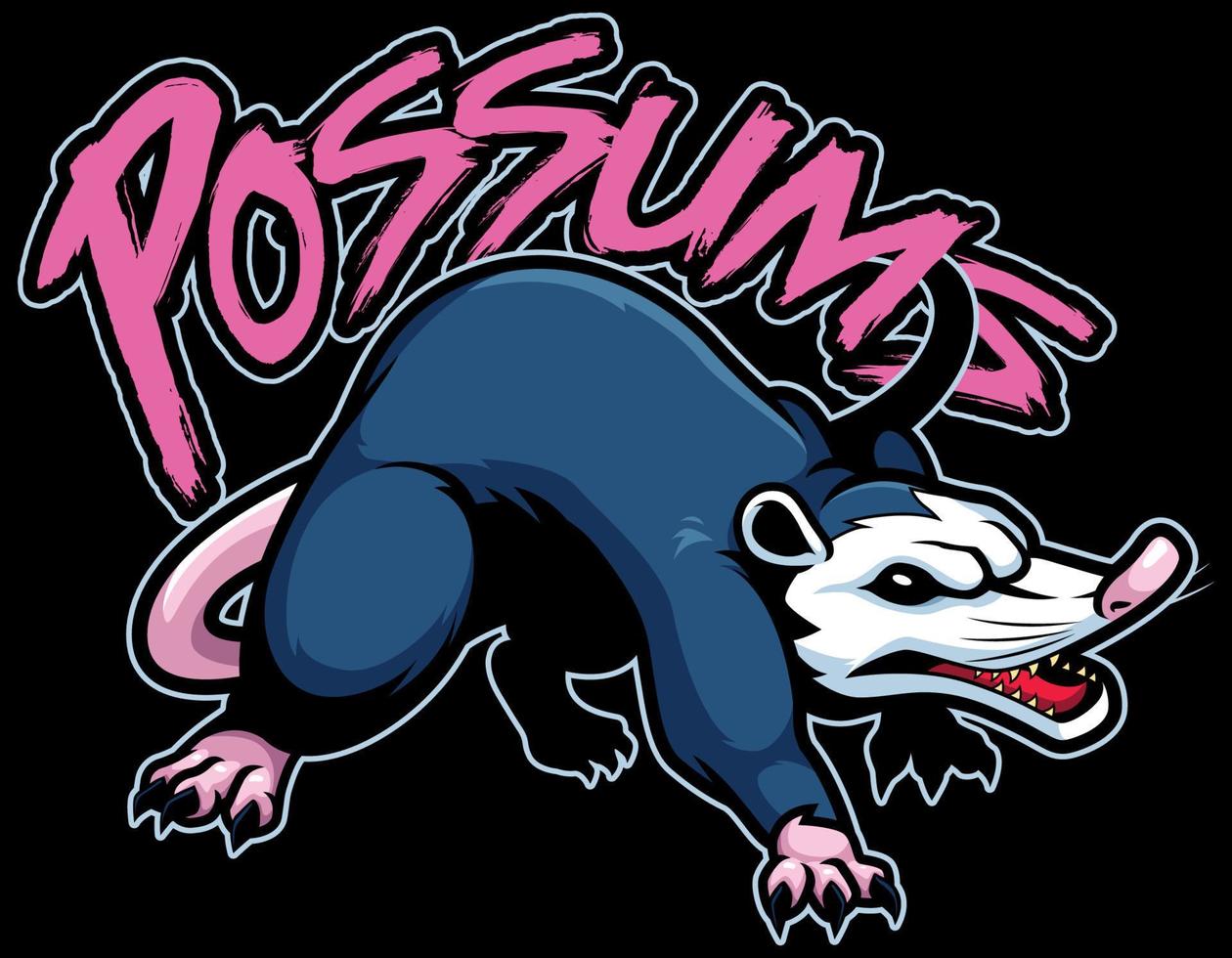 Possum Team Mascot vector