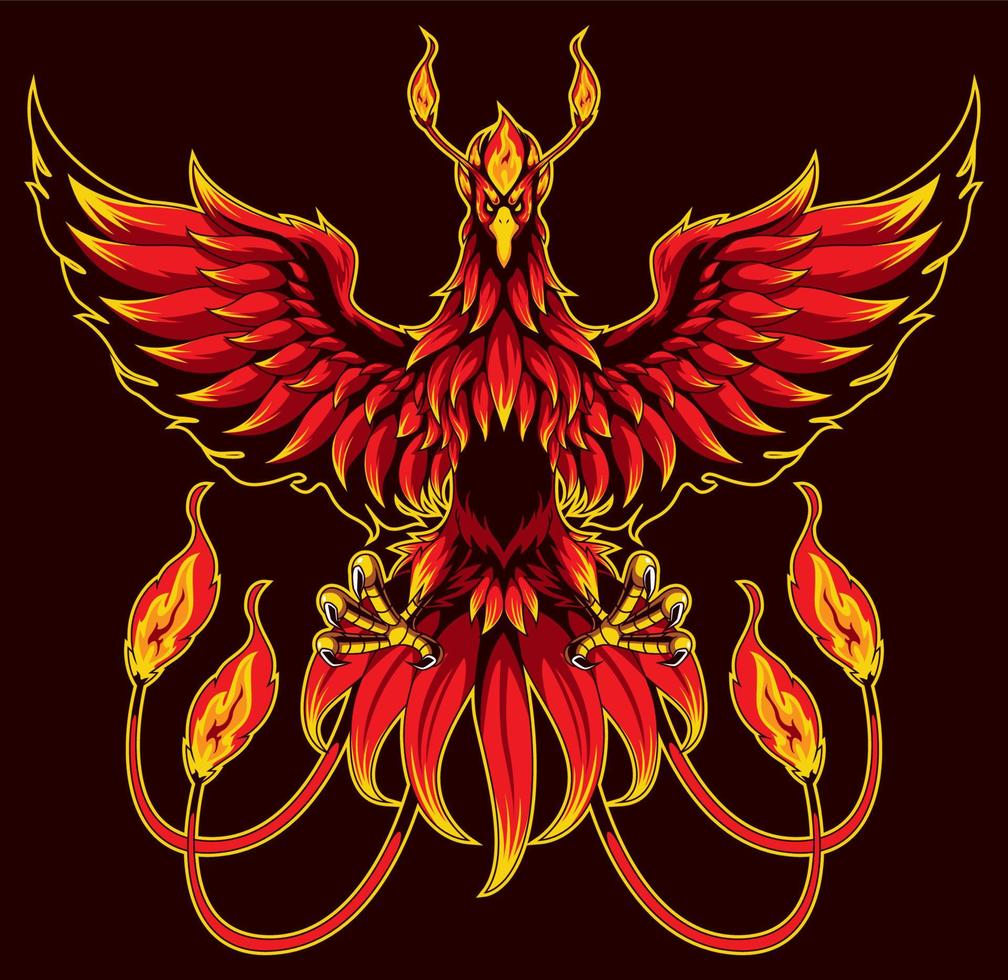 Phoenix Fantasy Mascot vector
