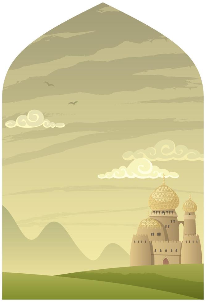 fondo del castillo árabe vector