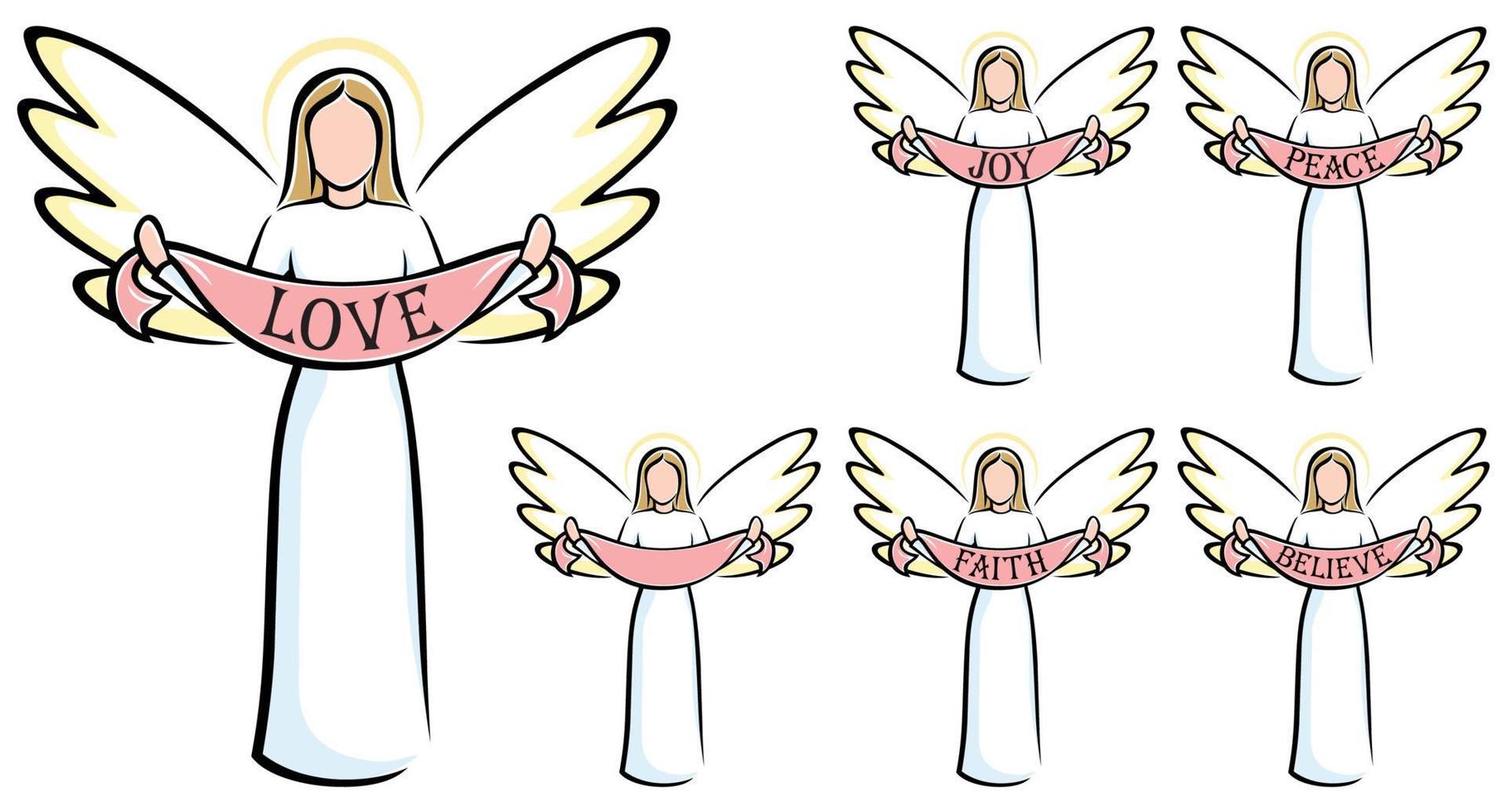 Angel Holding Banner vector