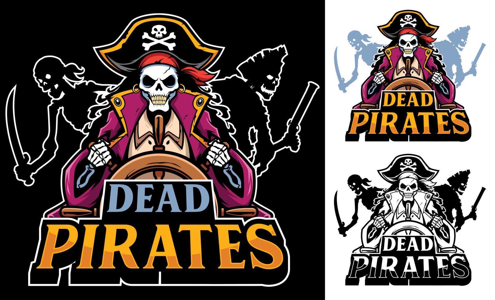 mascota piratas muertos vector