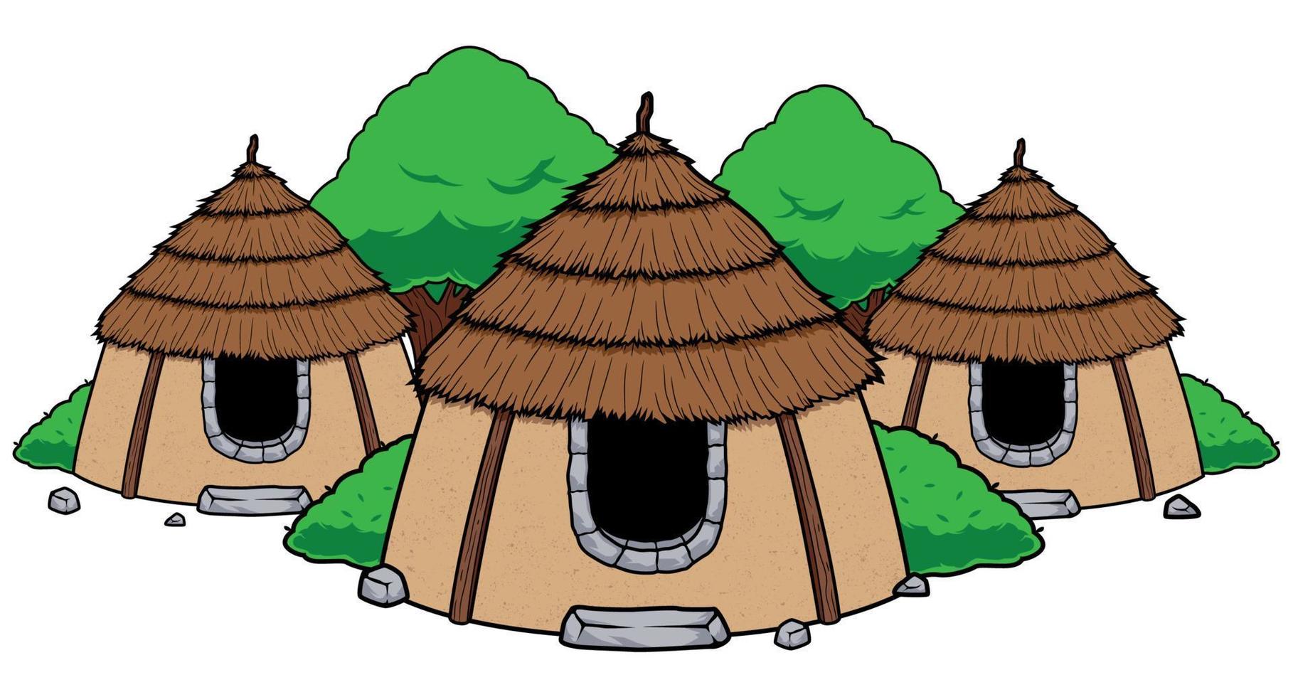 Hut Village Mascot vector