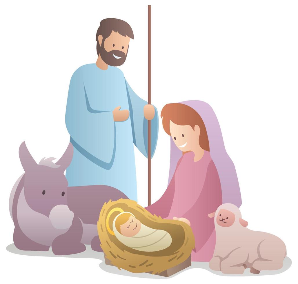 Nativity Scene on White vector