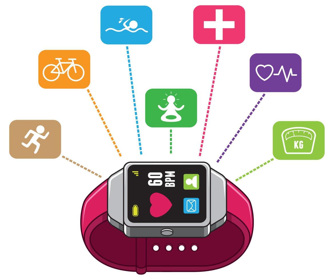 Smart Watch Health Measure vector