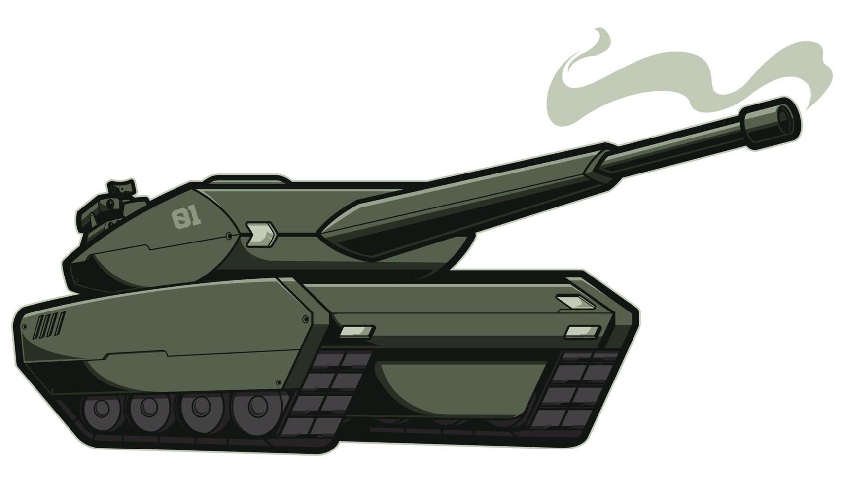 Tank On White vector