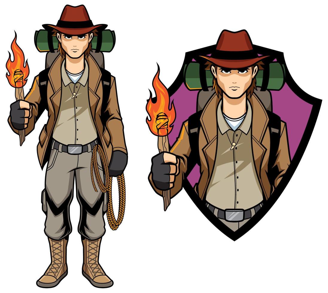 Explorer Archeologist Mascot vector