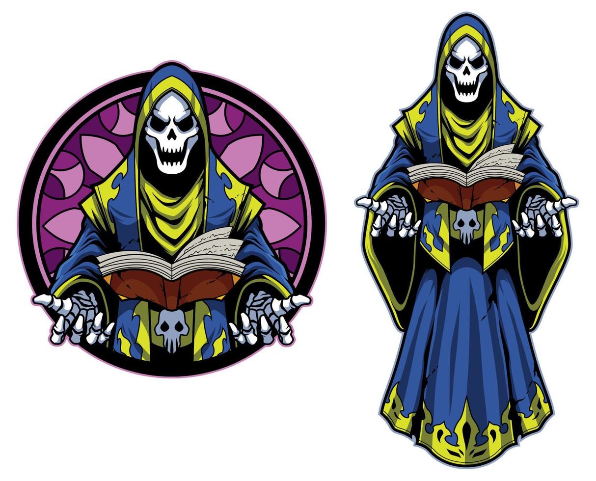 Necromancer Skeleton Mascot vector