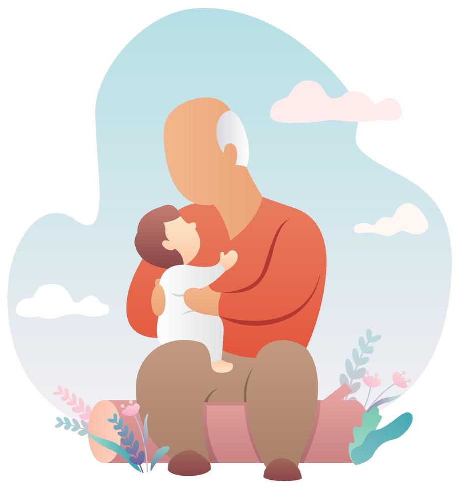 Grandfather and Baby vector