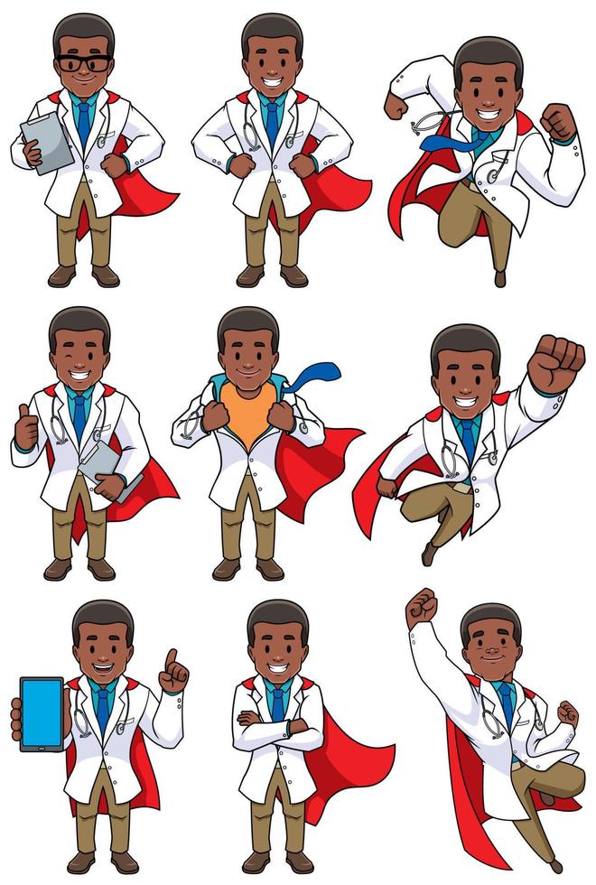 super doctor africano vector