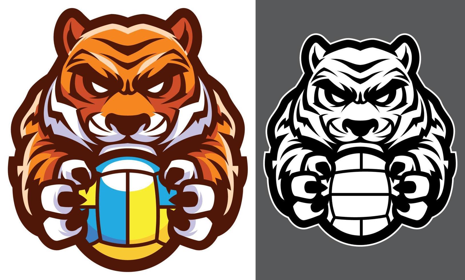 Tiger Volleyball Mascot vector