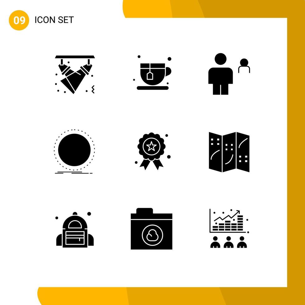 Mobile Interface Solid Glyph Set of 9 Pictograms of vinyl phonograph avatar dj person Editable Vector Design Elements