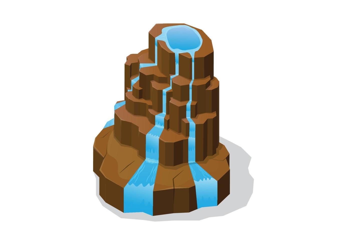 isometric stepped stone mountain vector