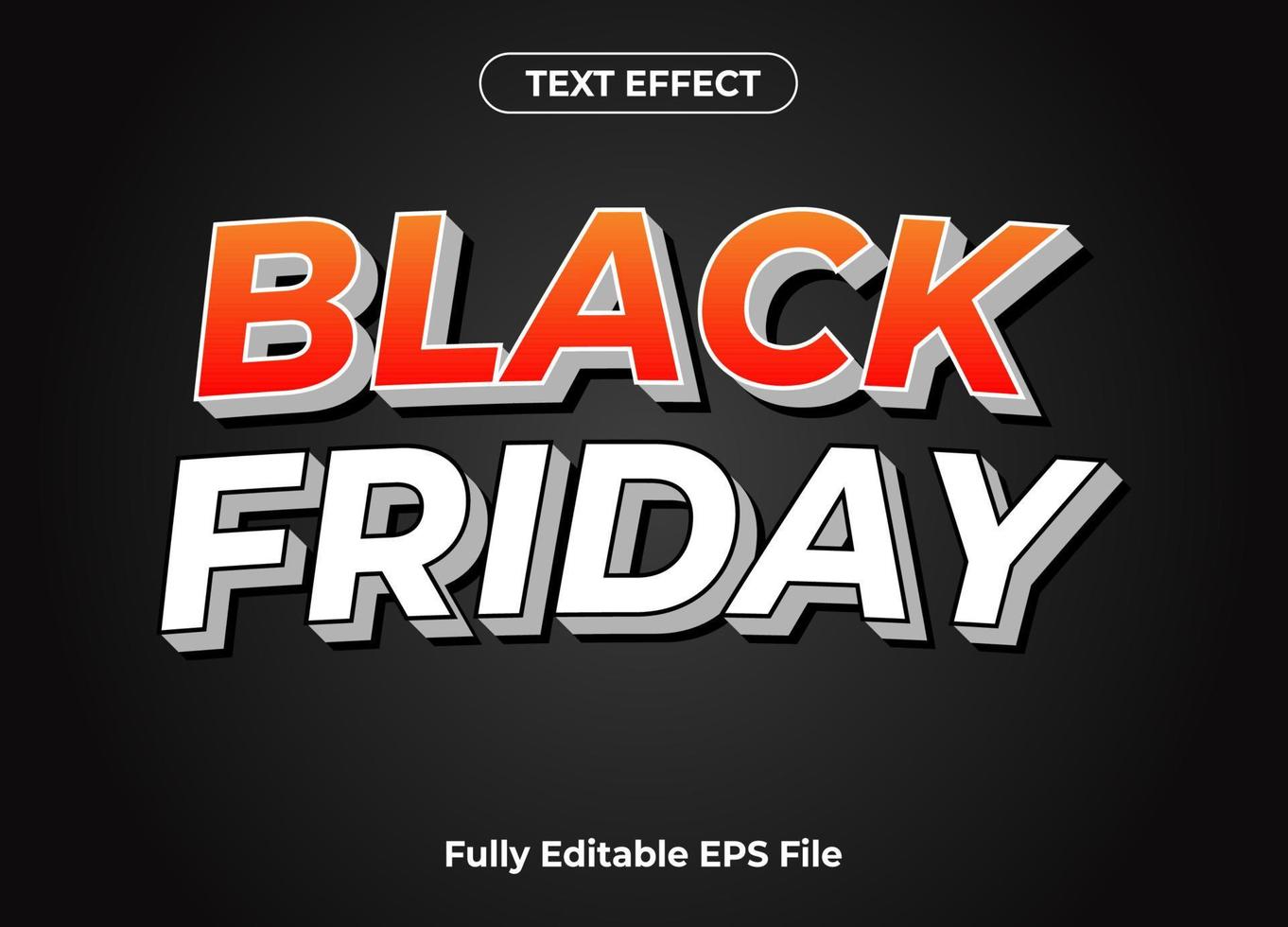 3D Black Friday Text Effect Design vector