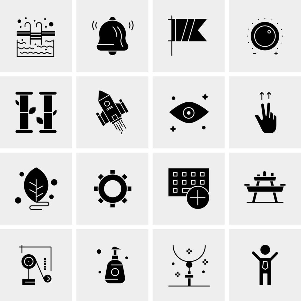 16 iconos universales de negocios vector ilustración de icono creativo para usar en proyectos relacionados con la web y dispositivos móviles