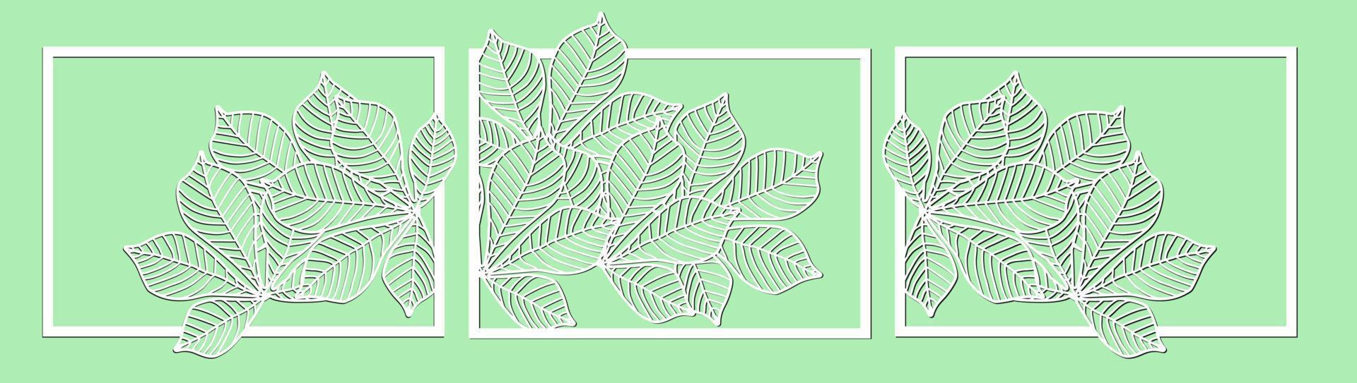 decorative panel with leaves vector