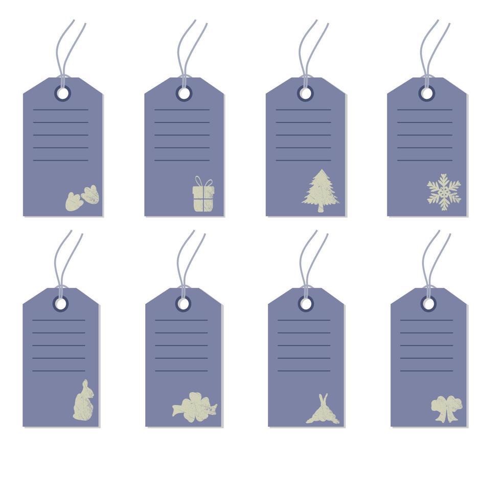 collection of grunge gift tags vector