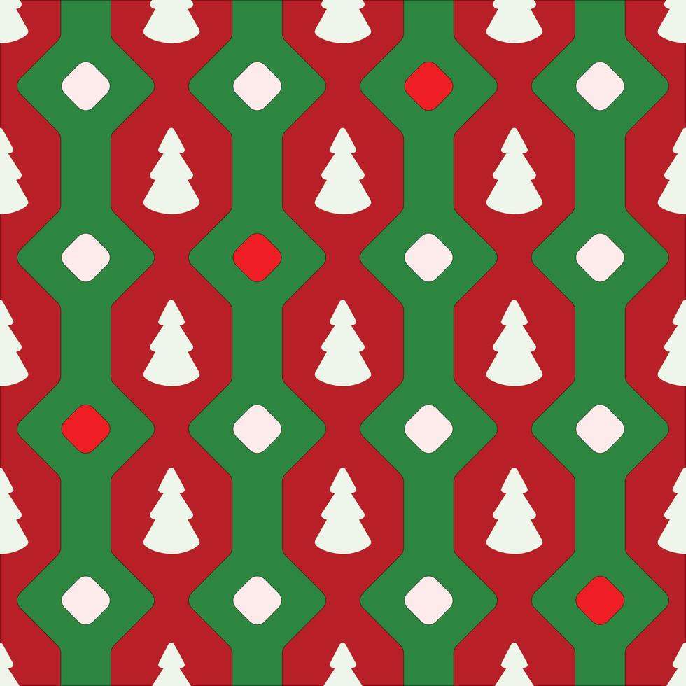 Christmas tree seamless vector pattern design