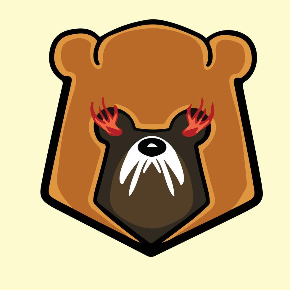 ilustración de emblema de mascota de oso vector