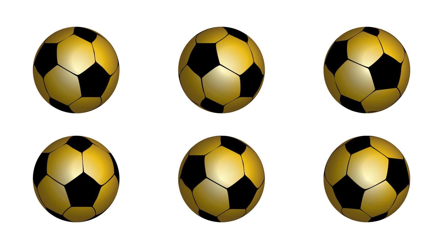 qatar football 2022. conjunto de diseño de ilustración de bola de color dorado. vector