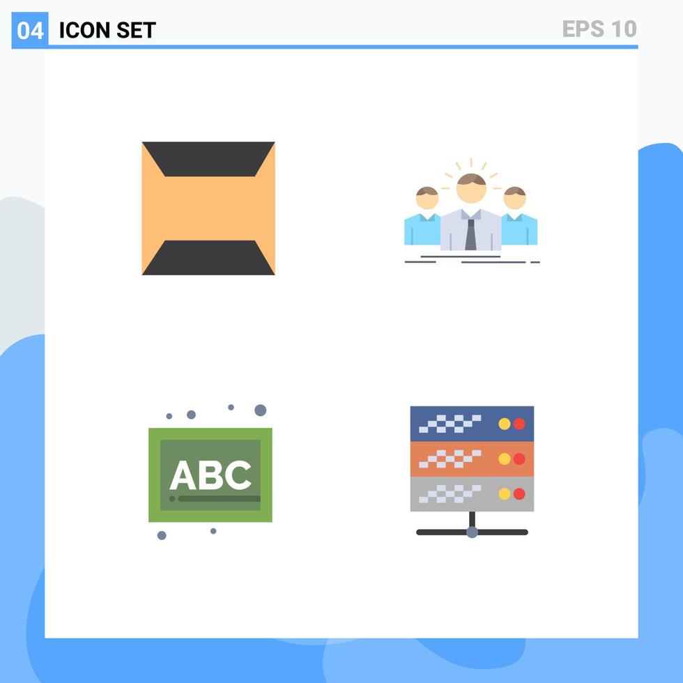 4 Universal Flat Icon Signs Symbols of documents blocks business entrepreneur school Editable Vector Design Elements