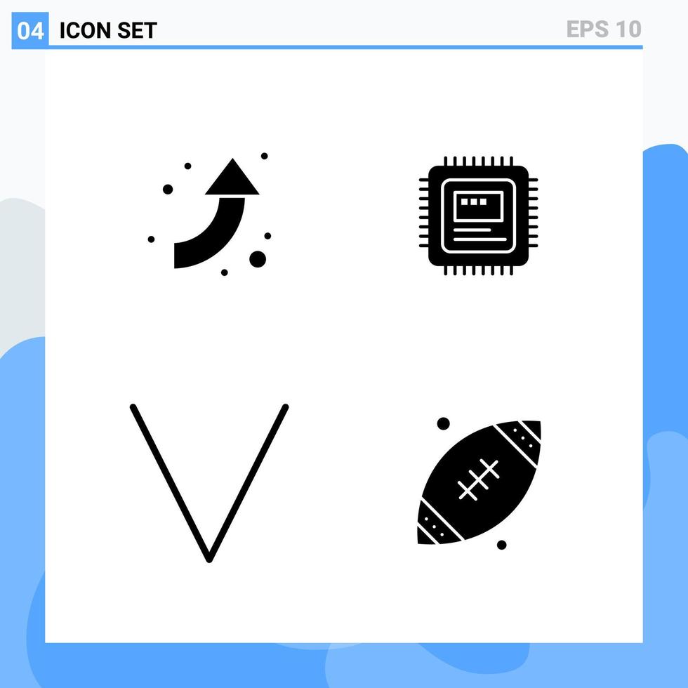 Modern 4 solid style icons. Glyph Symbols for general use. Creative Solid Icon Sign Isolated on White Background. 4 Icons Pack. vector