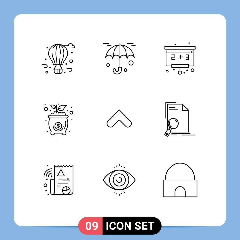 Modern Set of 9 Outlines and symbols such as sign arrows education arrow investment Editable Vector Design Elements