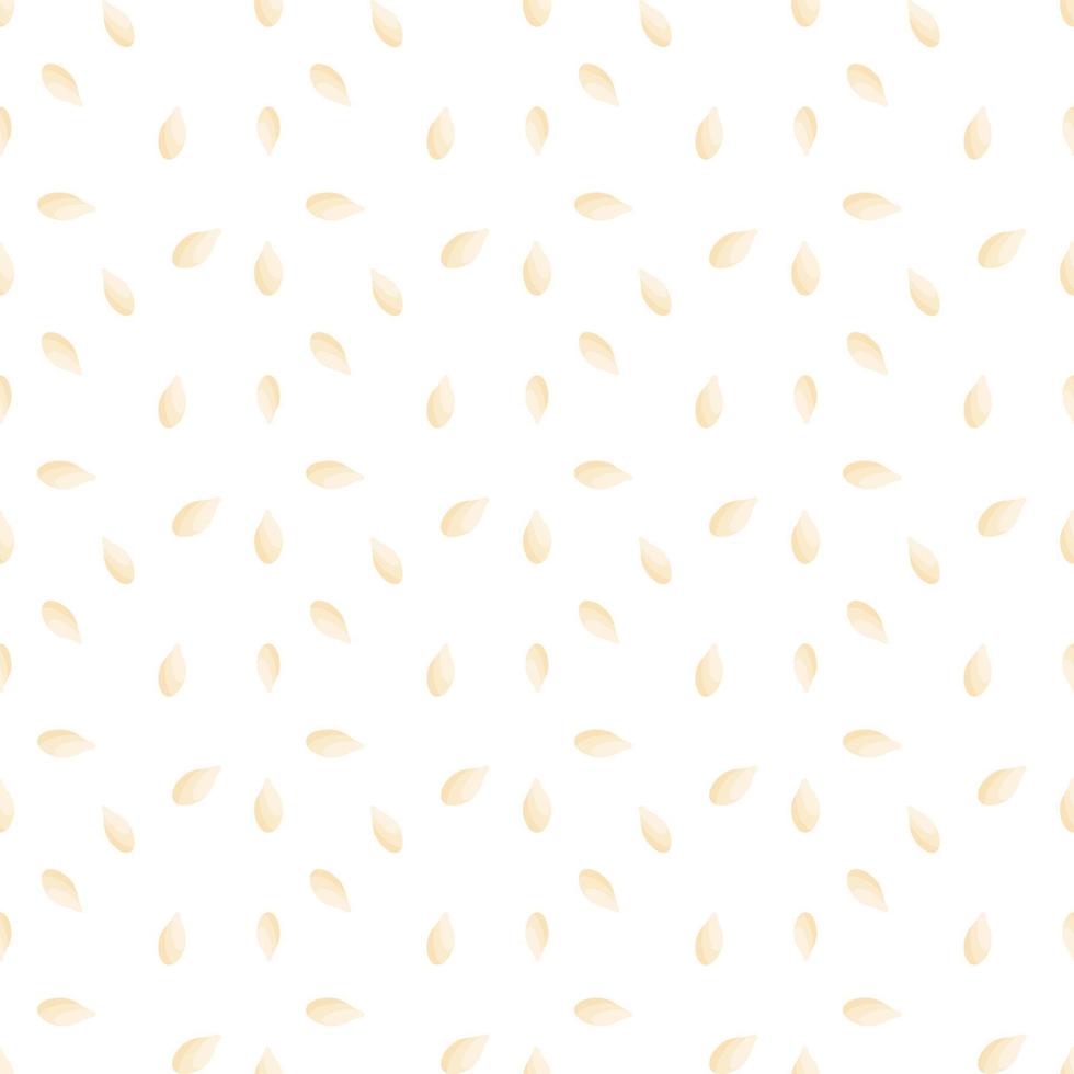 White sesame seed seamless pattern on white background. vector