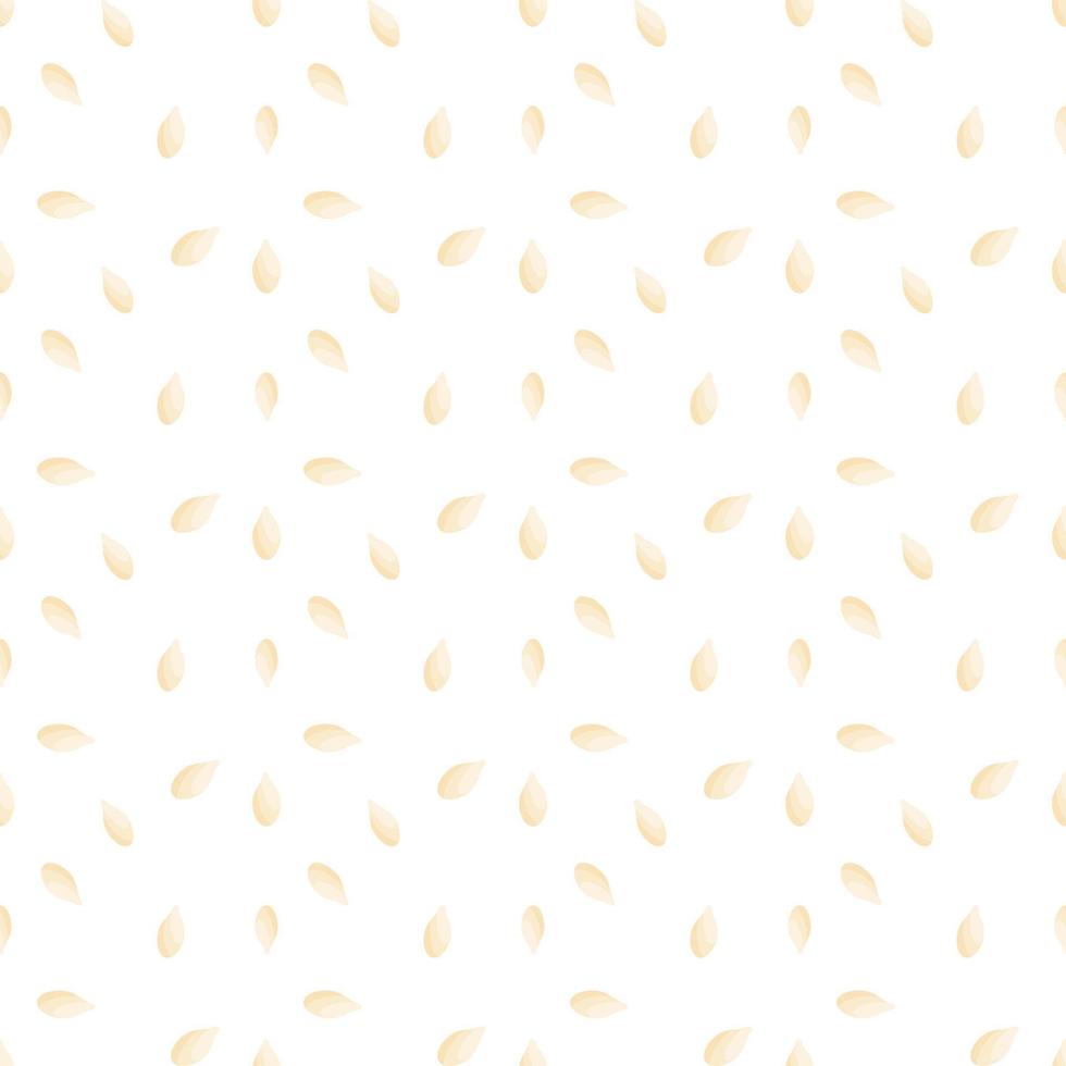 White sesame seed seamless pattern on white background. vector