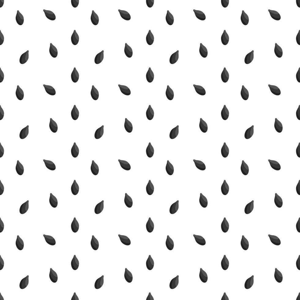 Black sesame seeds seamless pattern on white background. vector