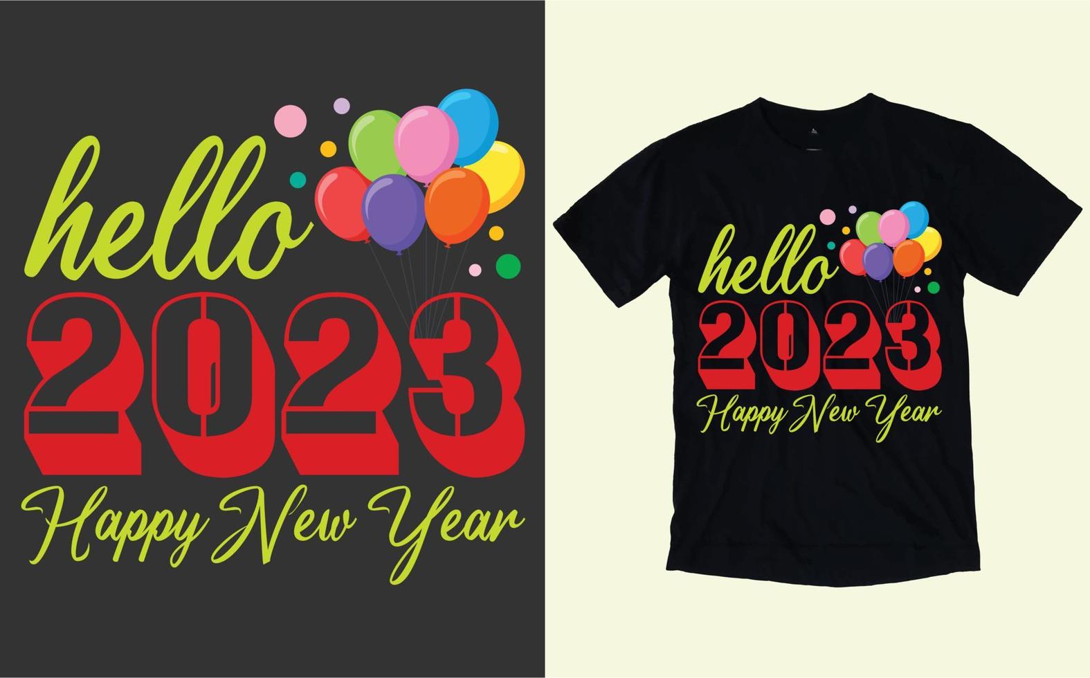 Happy New Year Typography and Graphic T-shirt vector