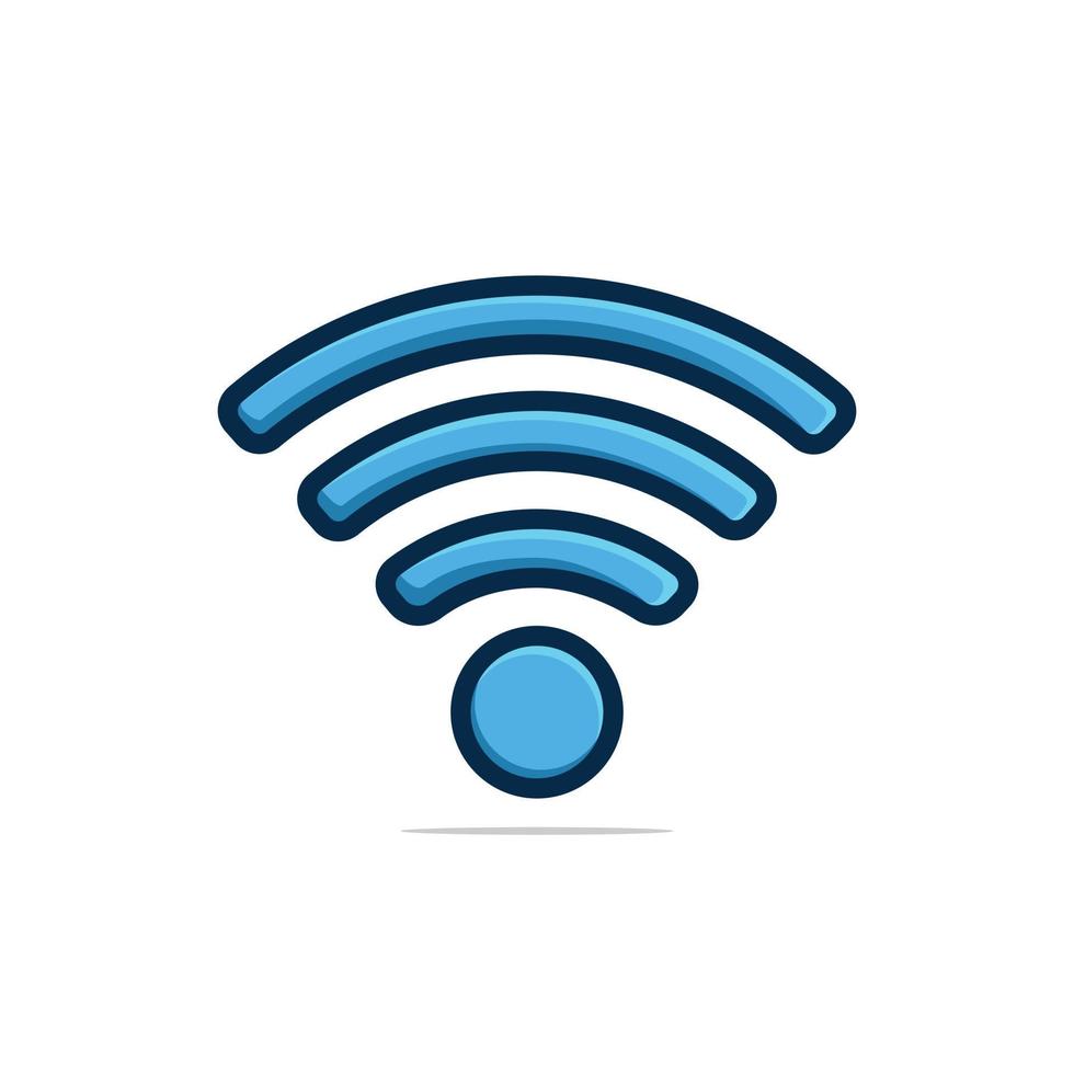 Wifi network icon in blue color style. Connection and network icon vector