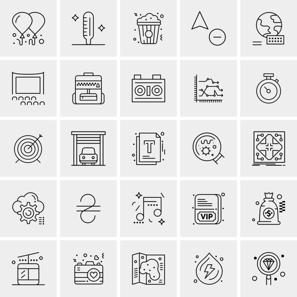 25 iconos de negocios universales vector ilustración de icono creativo para usar en proyectos relacionados con la web y dispositivos móviles