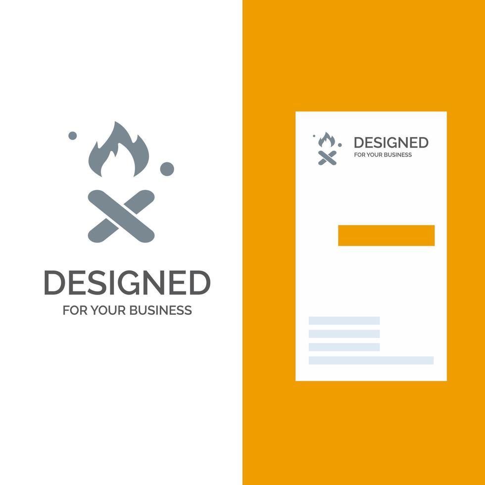 Burn Fire Garbage Pollution Smoke Grey Logo Design and Business Card Template vector