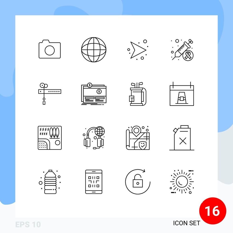 16 Creative Icons Modern Signs and Symbols of festival decoration direction injection day Editable Vector Design Elements