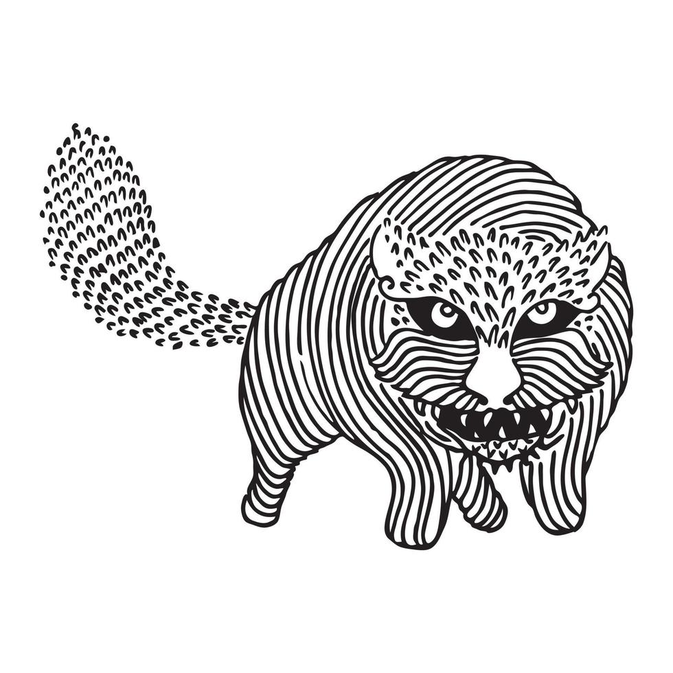 a cat that mutated into a monstrous beast vector