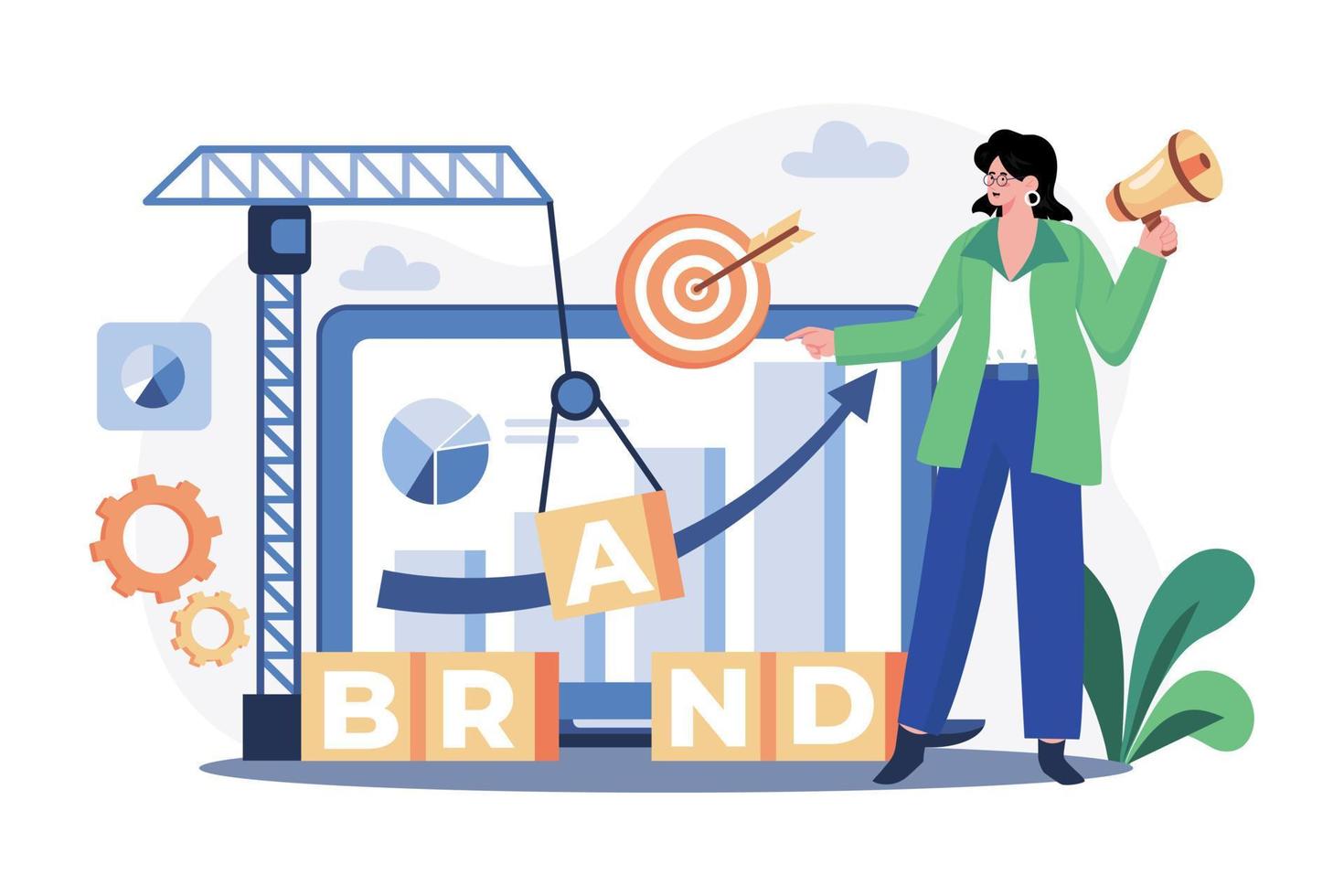 Brand Manager Illustration concept. A flat illustration isolated on white background vector