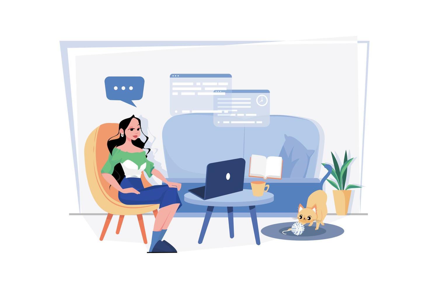 Business Woman With High Productivity vector