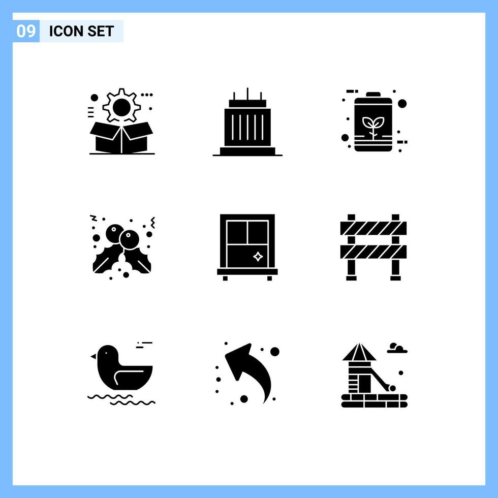 9 Solid Glyph concept for Websites Mobile and Apps holly berry property power economic Editable Vector Design Elements