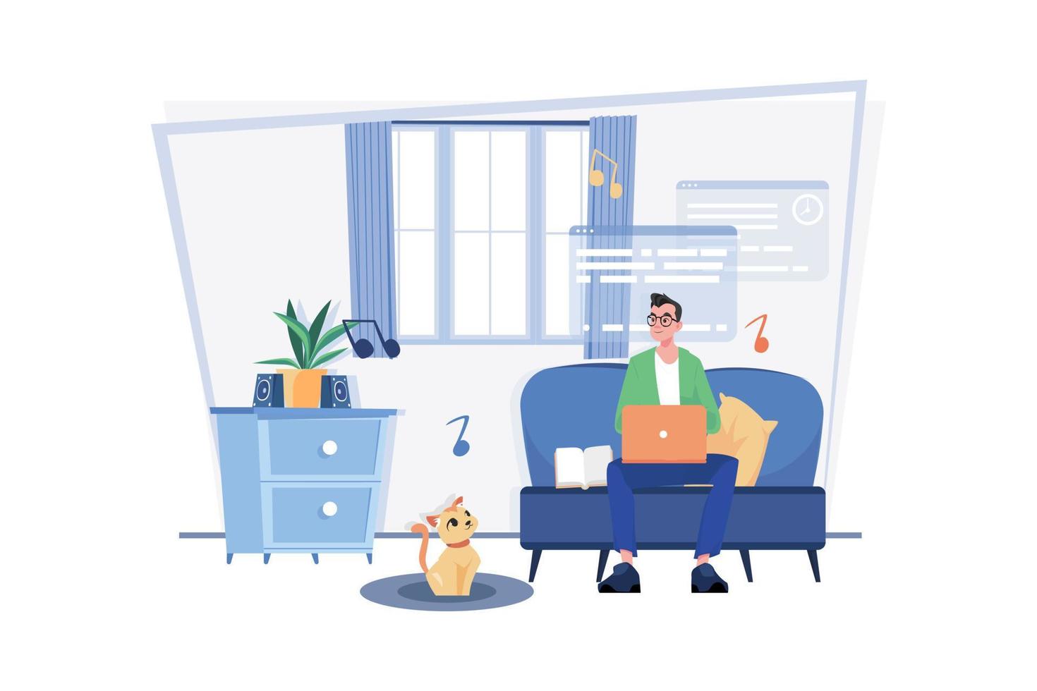 Work-Life Balance Illustration concept. A flat illustration isolated on white background vector