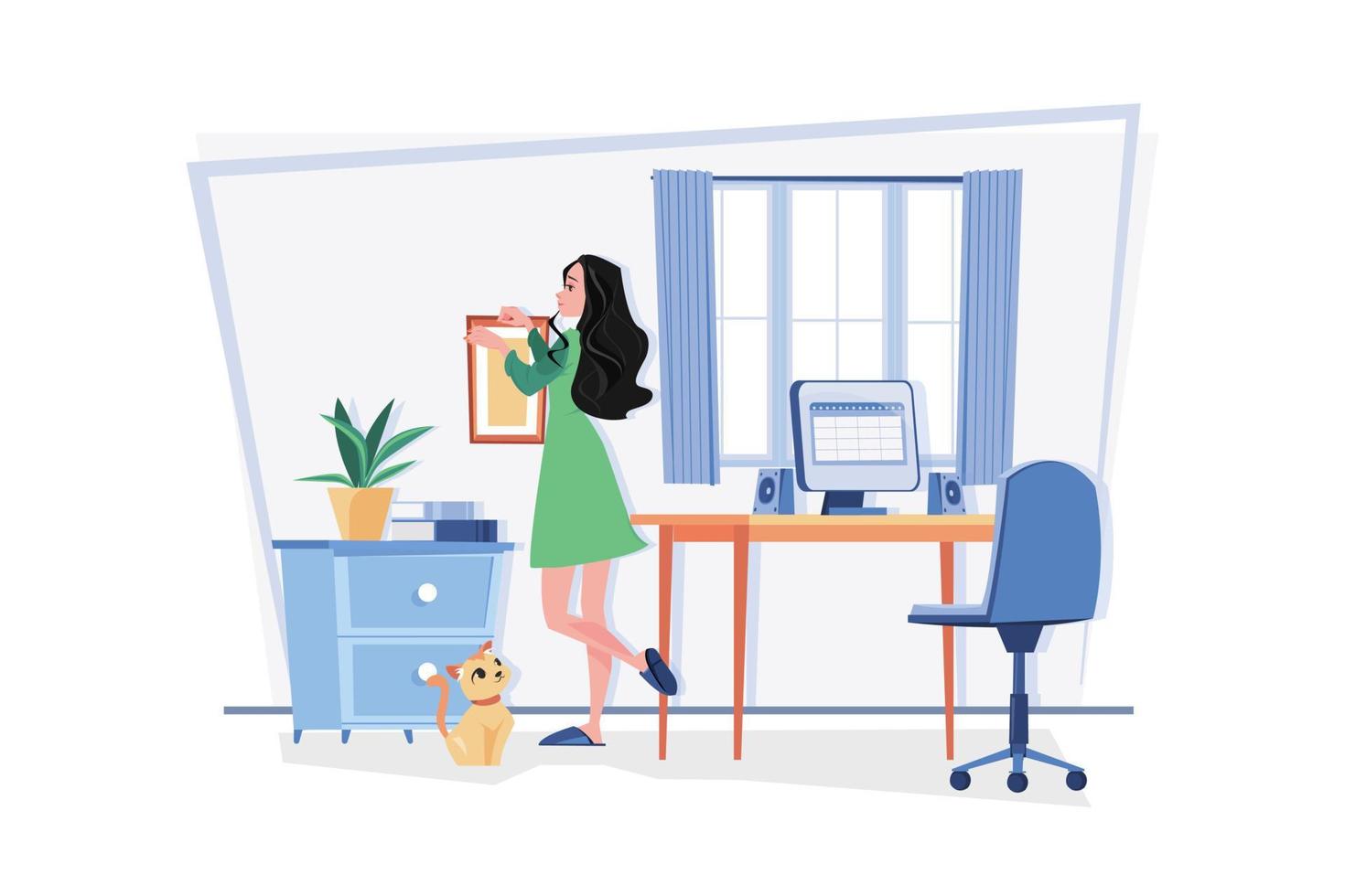 decora tu espacio de trabajo desde casa vector