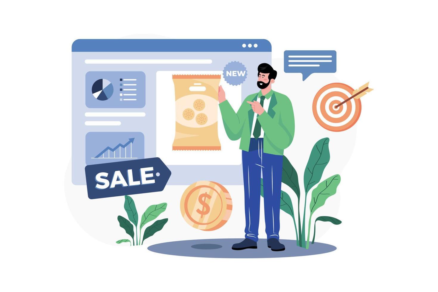 Product Manager Illustration concept. A flat illustration isolated on white background vector