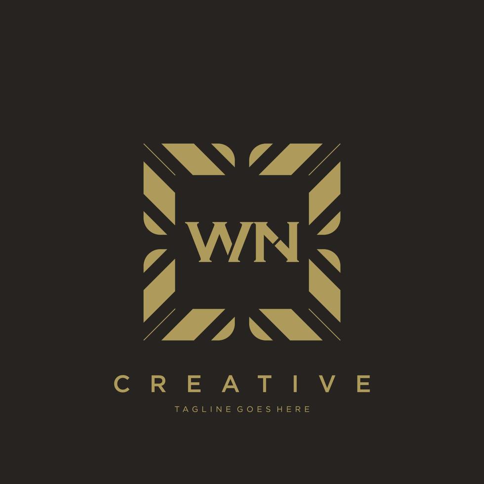 WN initial letter luxury ornament monogram logo template vector