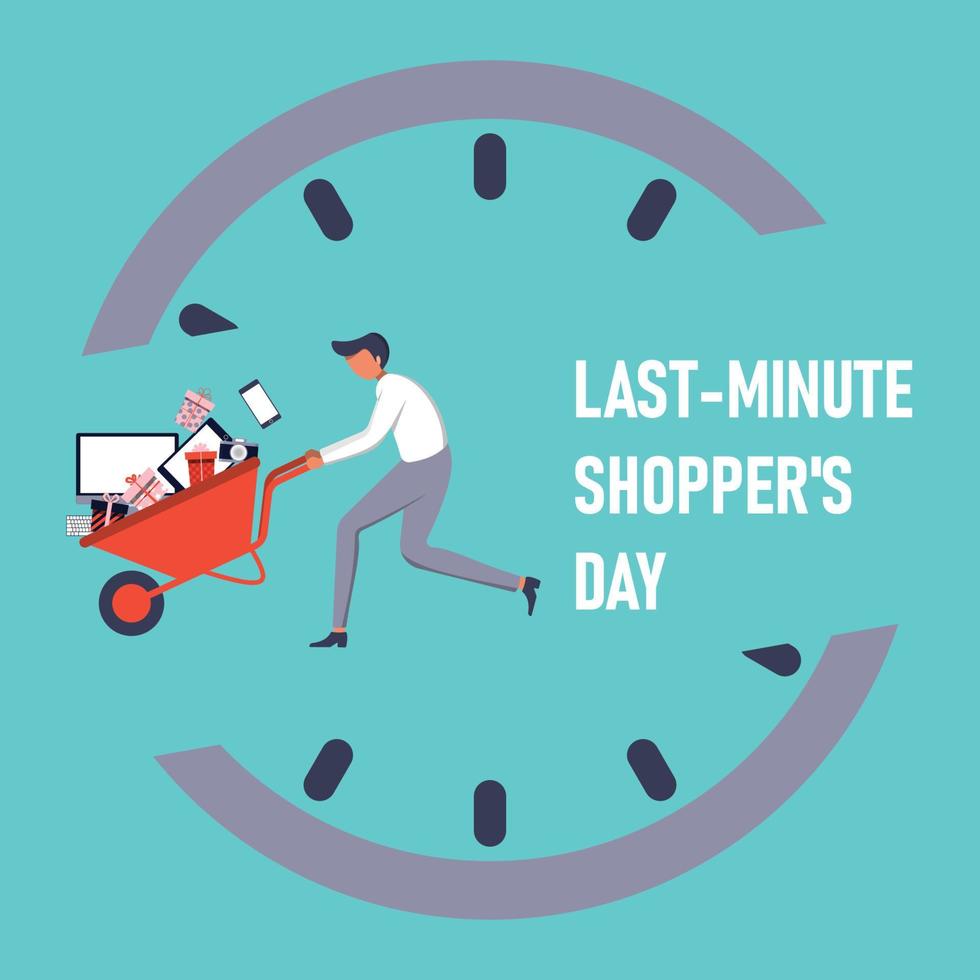 Last-Minute Shoppers Day background. vector