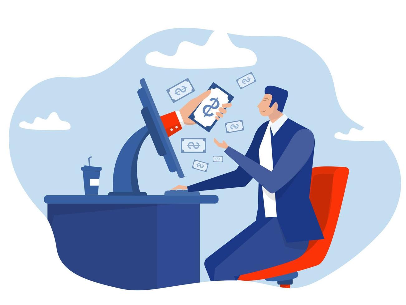 online business Make Money Online happy businessman Earn money online