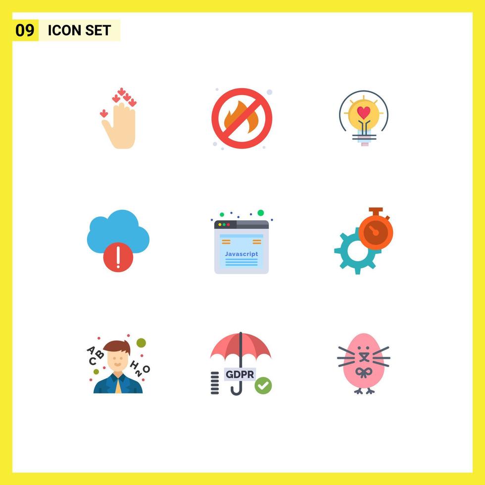 9 Universal Flat Colors Set for Web and Mobile Applications javascript design valentine data alert Editable Vector Design Elements