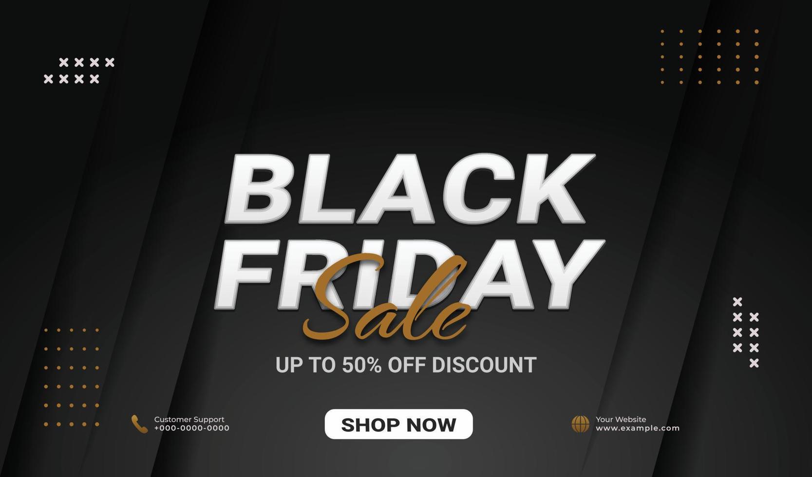 Black friday super sale banner  with abstract black shapes background vector